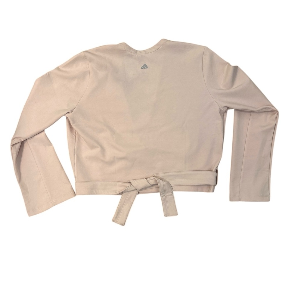 Adidas Training Yoga Cover Up Top Women's Pink  Putty Mauve Tie Waist size L NWT - Picture 4 of 8